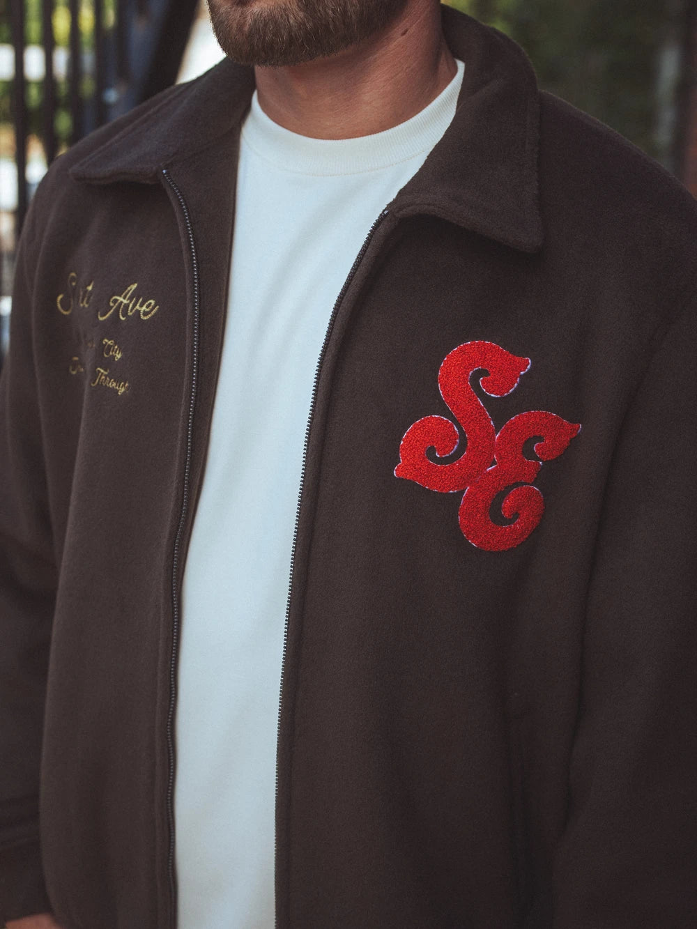 Braune Collegejacke