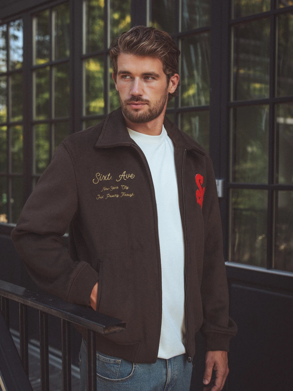 Braune Collegejacke