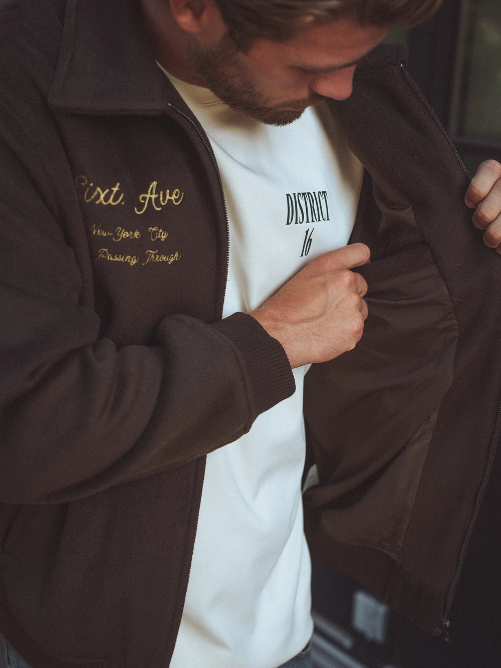 Braune Collegejacke