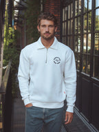 White Polo Zip Sweater