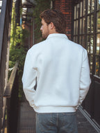 White Polo Zip Sweater