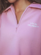 Pink Local Celebrity Polo-Reißverschluss