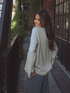 Grey Basic Raglan Oversized Longsleeve