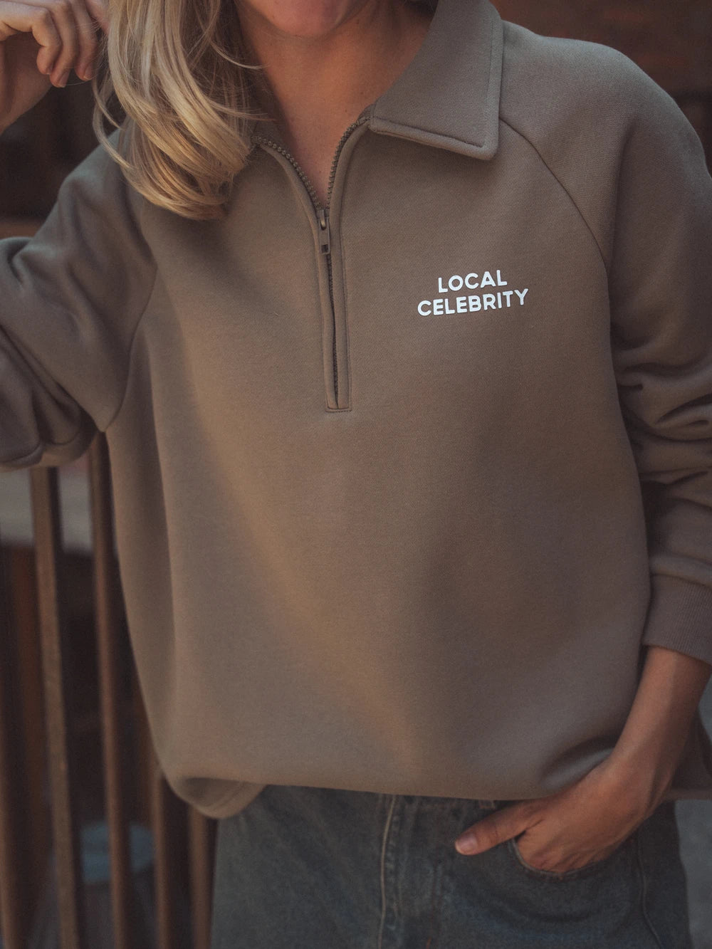 Brown Local Celebrity Polo Reißverschluss