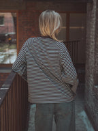 Braun gestreiftes Langarmshirt