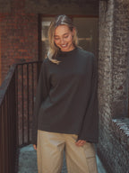 Green Basic Raglan Oversized Longsleeve