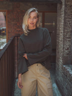 Green Basic Raglan Oversized Longsleeve