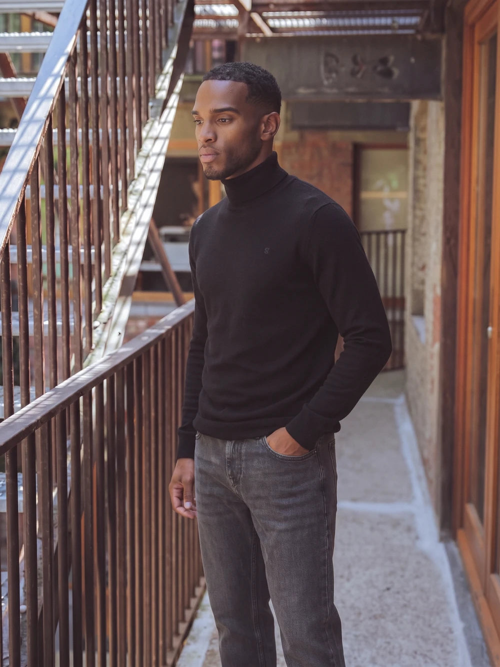 Black Wool Turtleneck