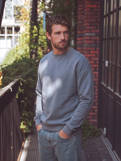 Blue Oversized Basic Sweater
