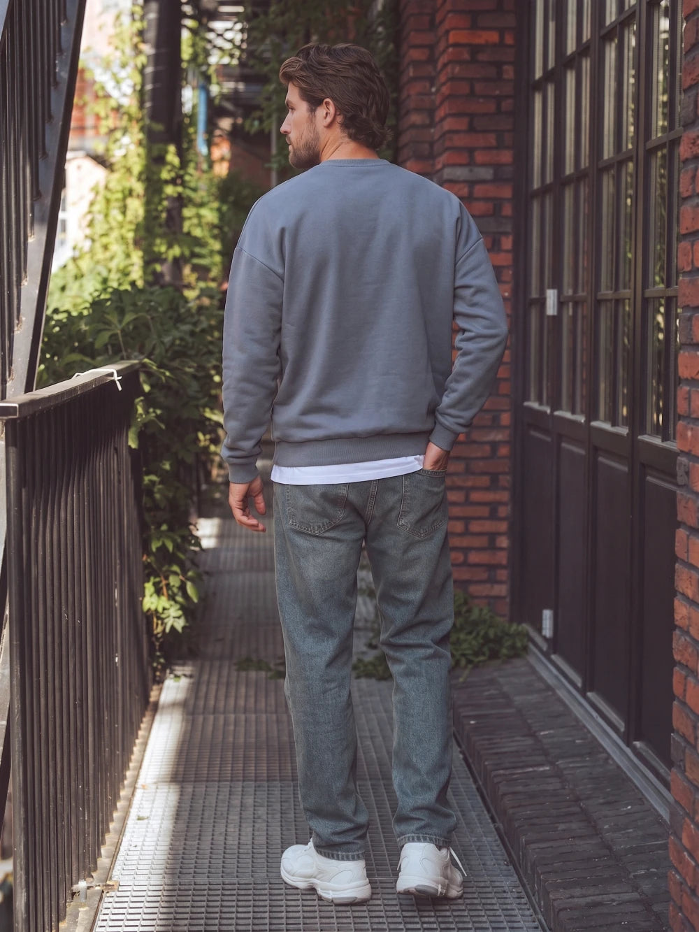 Blue Oversized Basic Sweater
