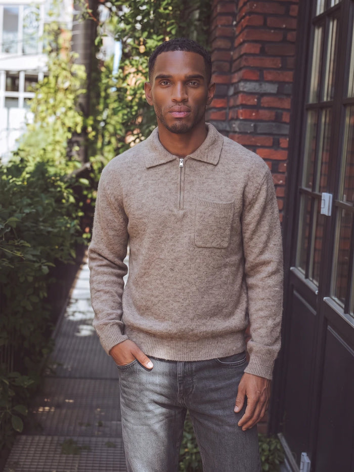 Brown Brushed Pocket Polo