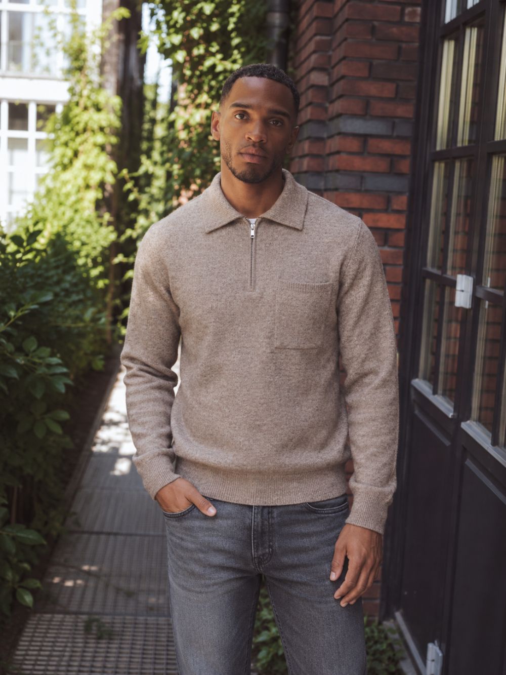 Brown Brushed Pocket Polo