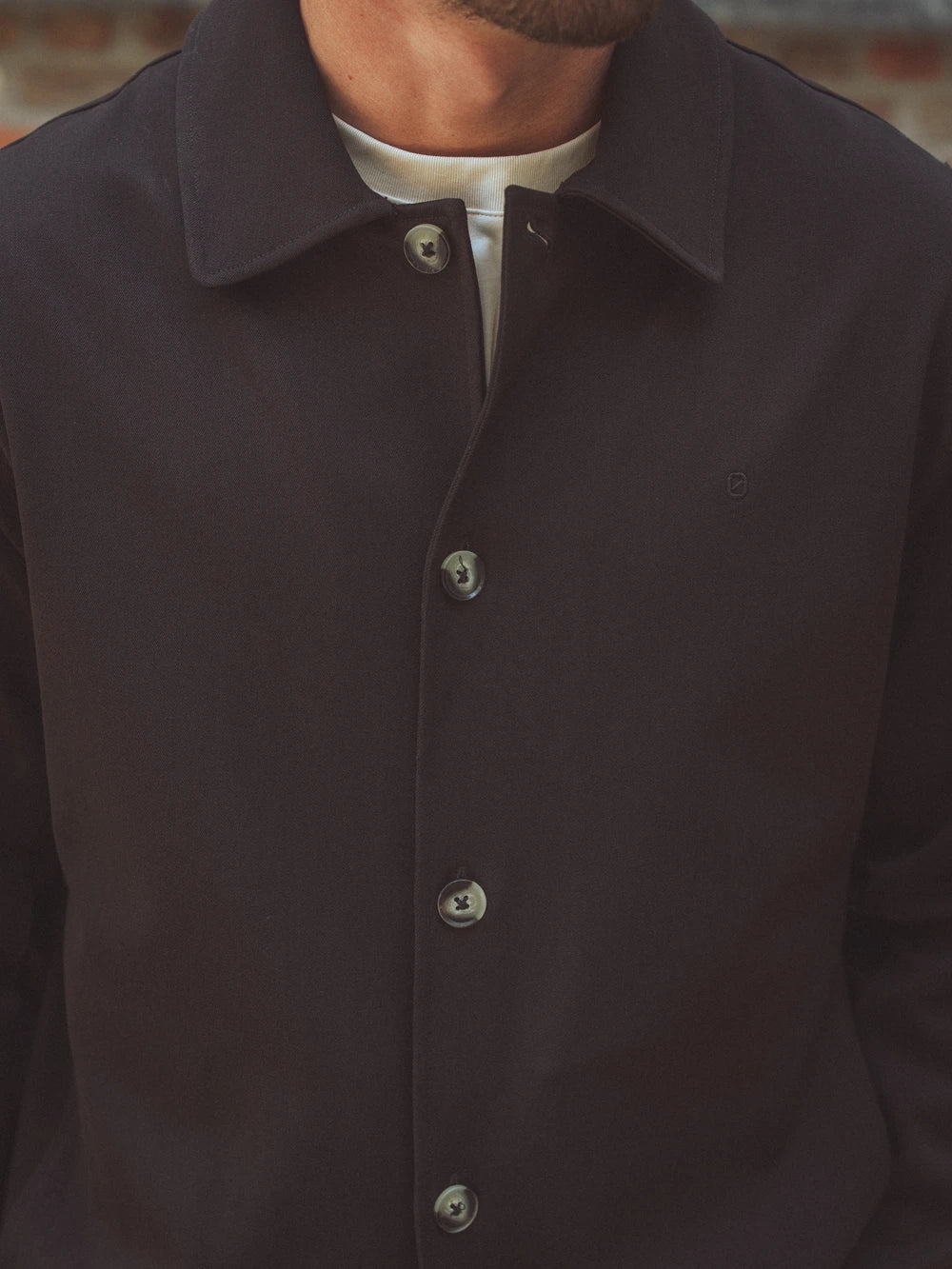 Dark Brown Classic Button Overshirt
