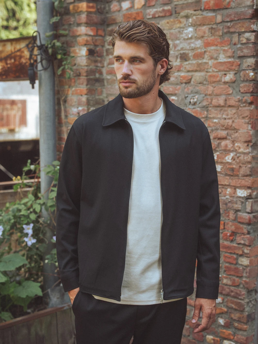 Black Classic Zip Overshirt