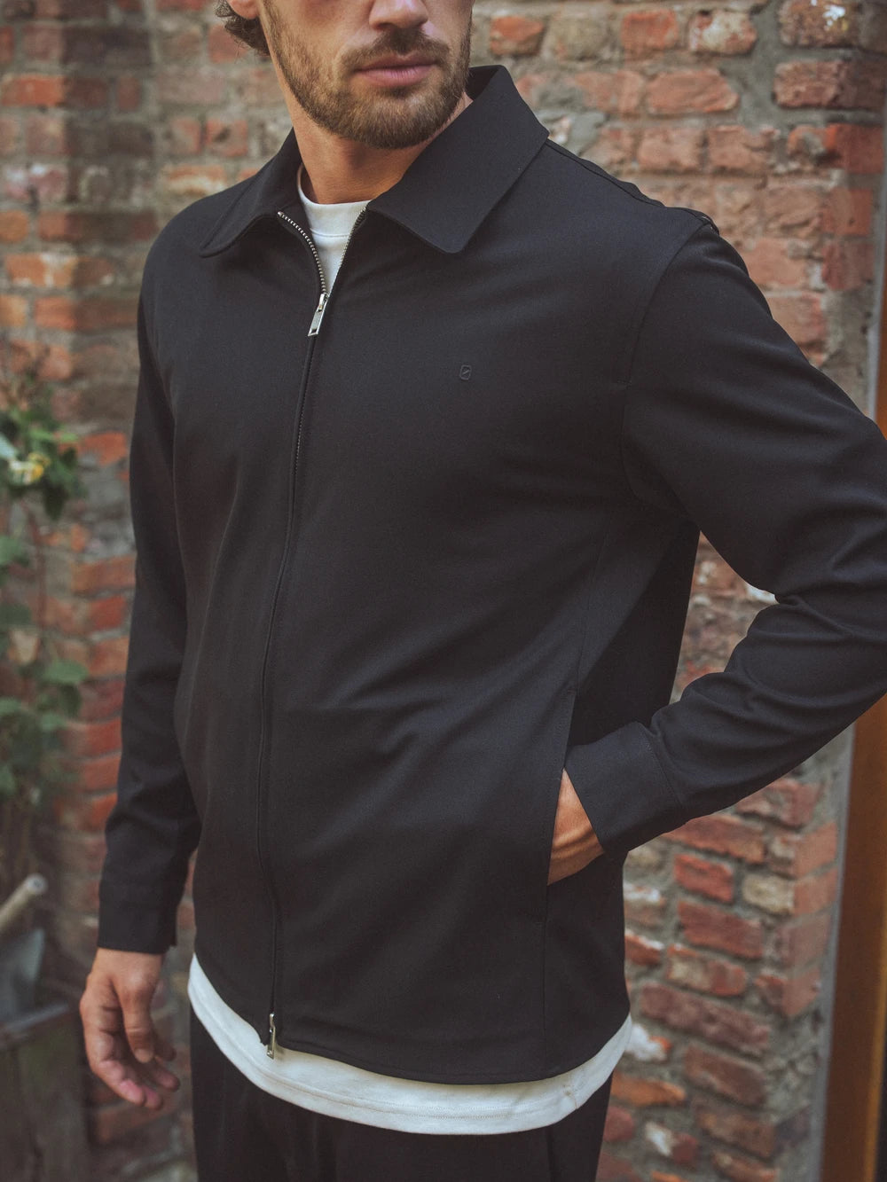 Black Classic Zip Overshirt