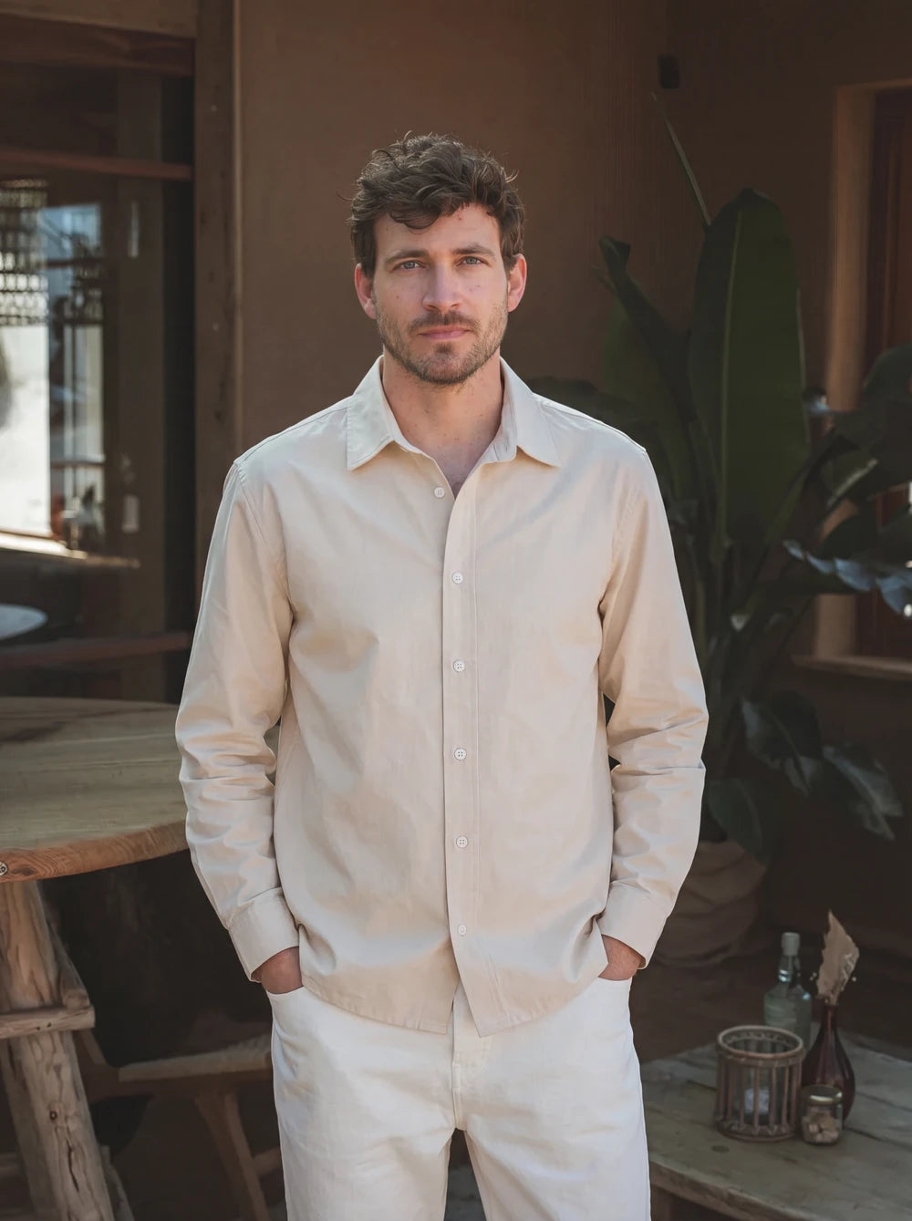 Beige Cotton Shirt