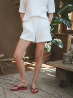 Weiche Frottee-Shorts in Weiß