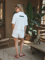 Weiche Frottee-Shorts in Weiß