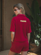 Rotes Frottee-Polo
