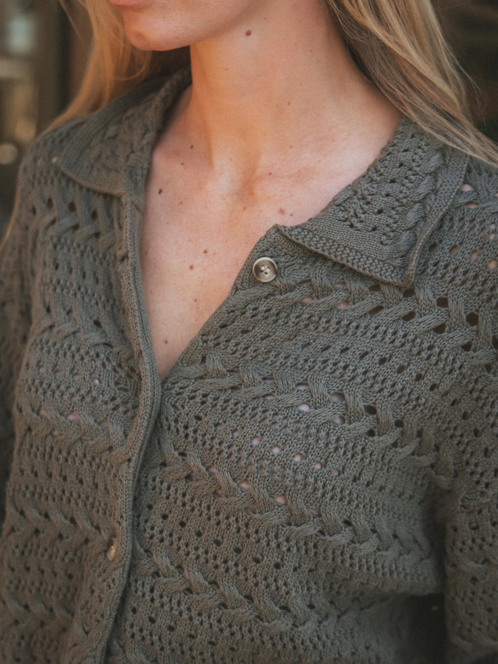Green Crochet Cardigan