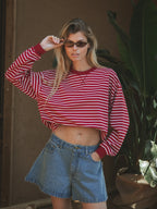 Rot gestreiftes Langarmshirt