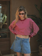 Rot gestreiftes Langarmshirt