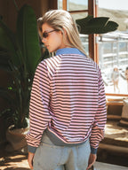 Pink gestreiftes Oversized-Polo