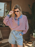 Pink gestreiftes Oversized-Polo