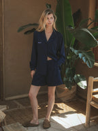 Navy Vineyard Blouse