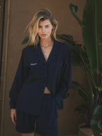Navy Vineyard Blouse