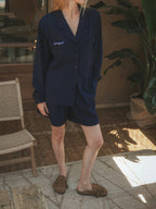 Navy Vineyard Blouse