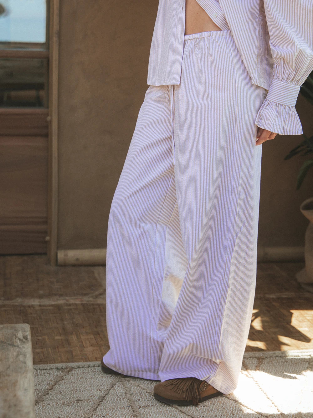Taupe Stripe Pants