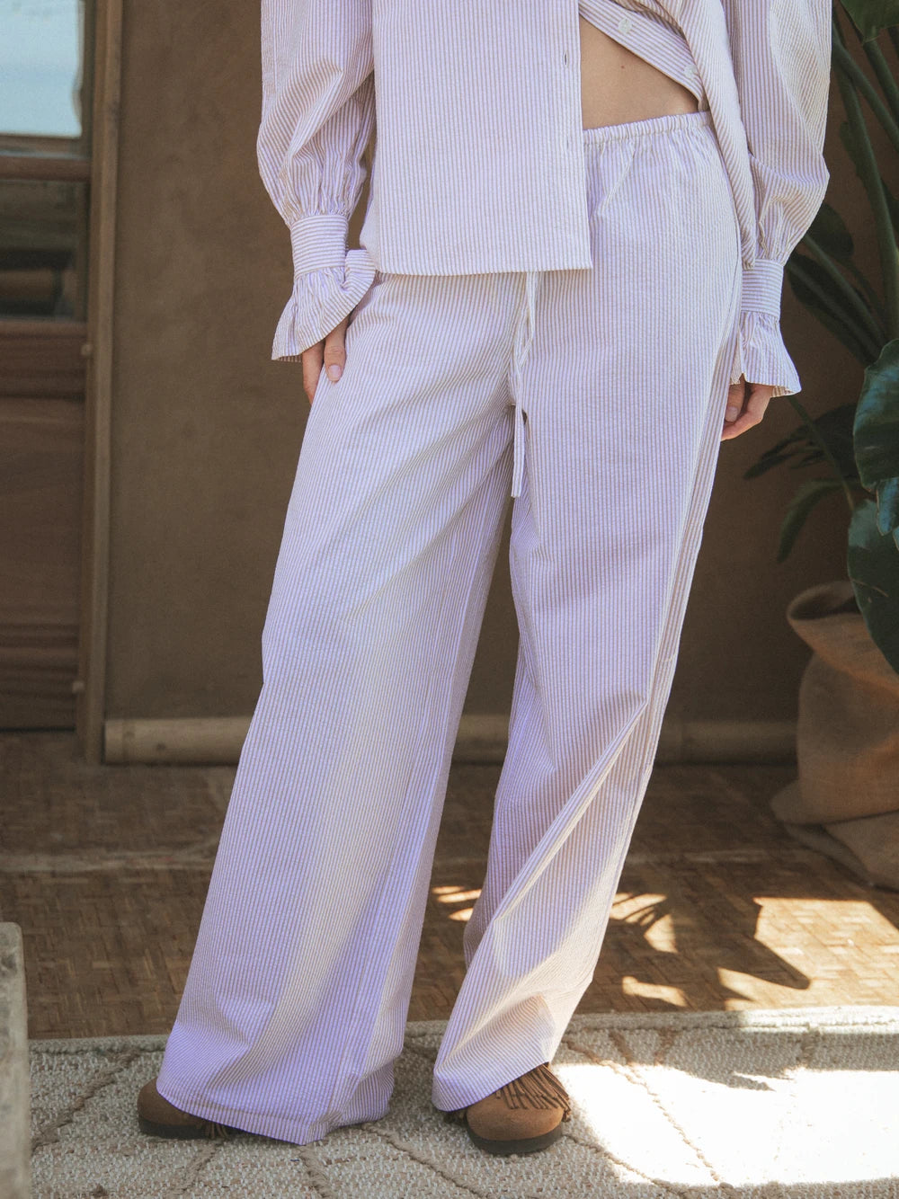 Taupe Stripe Pants