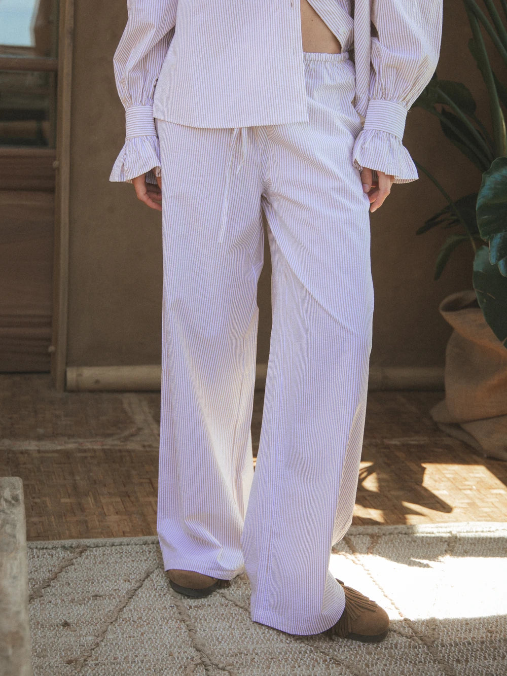 Taupe Stripe Pants