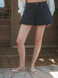 Washed Black Denim Short