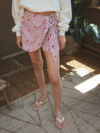 Red Pepper Stripe Skort