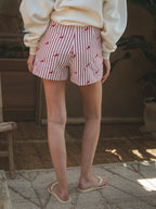 Red Pepper Stripe Skort
