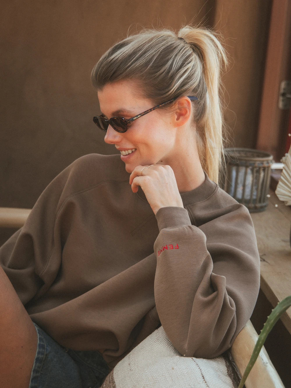 Brown Femme Oversized Sweater