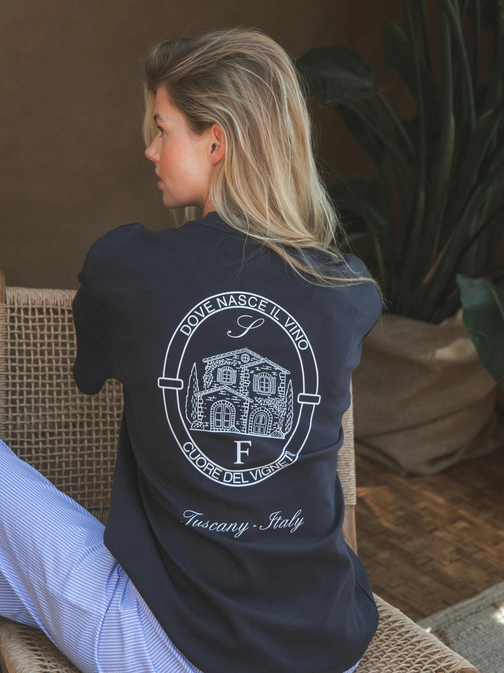 Navy Il Vino Oversized T-shirt