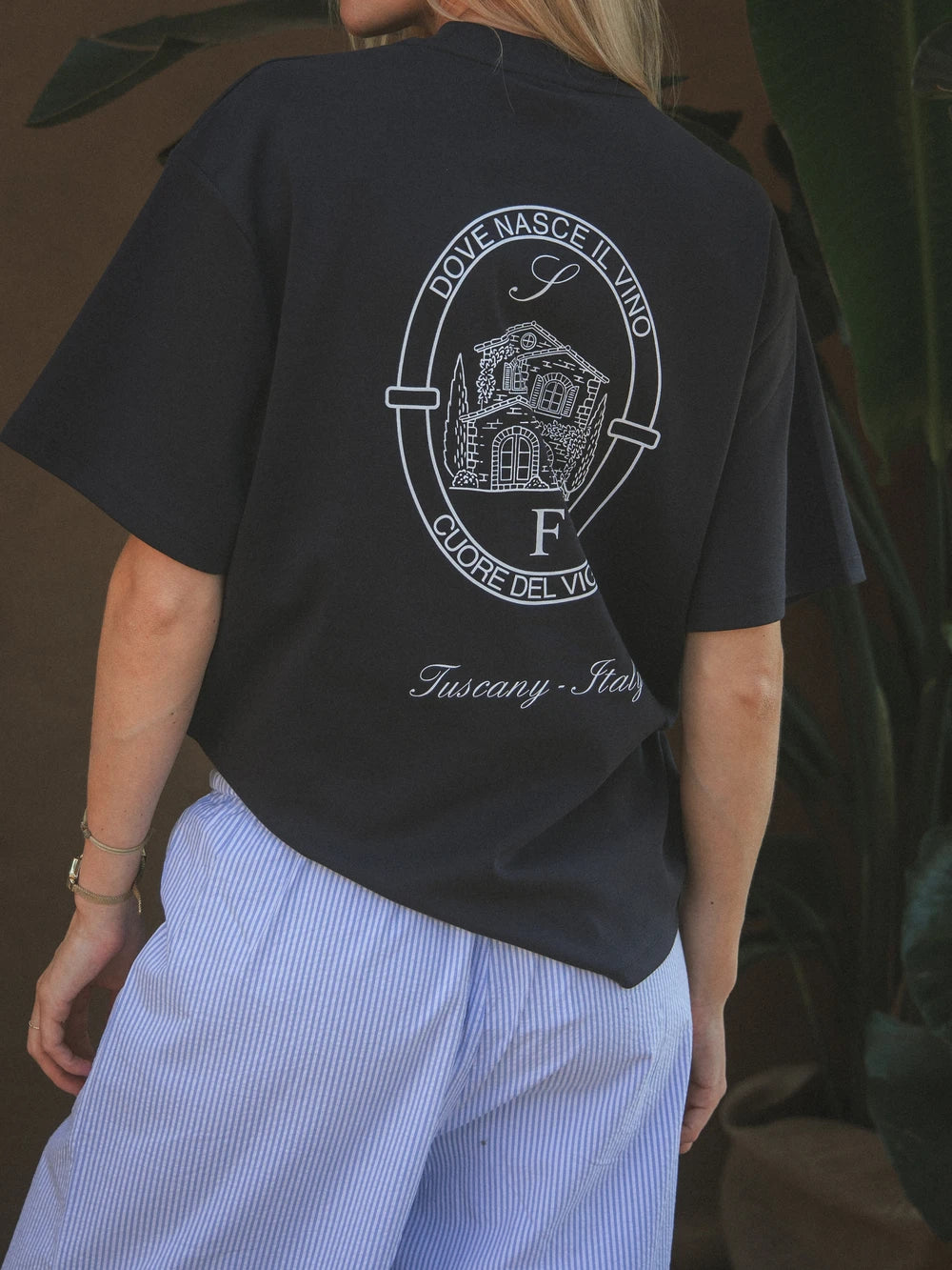 Navy Il Vino Oversized T-shirt