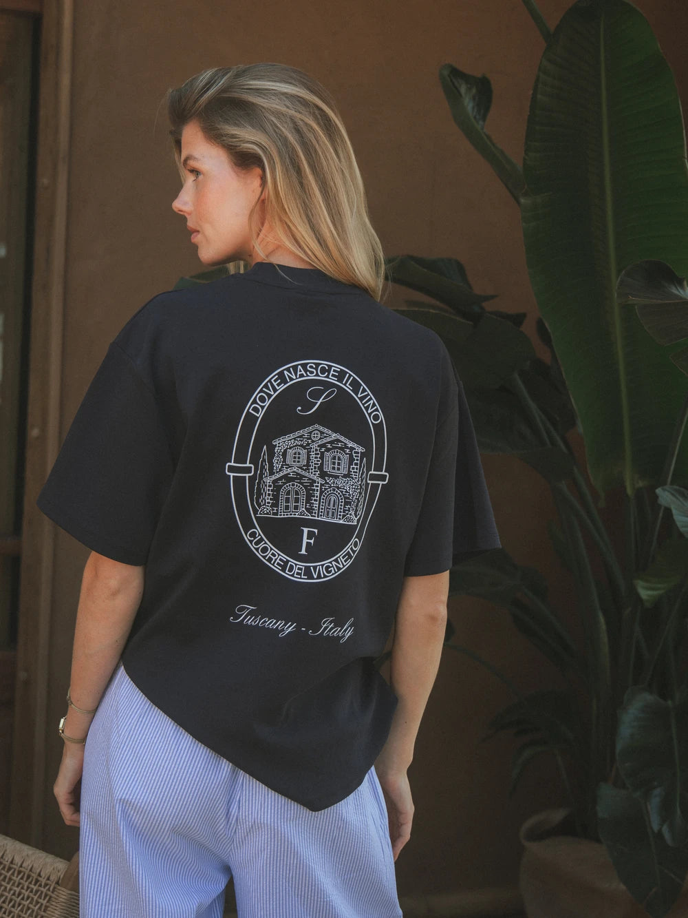 Navy Il Vino Oversized T-shirt