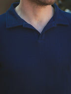 Navy Struktur Sommer V-Polo