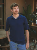 Navy Struktur Sommer V-Polo