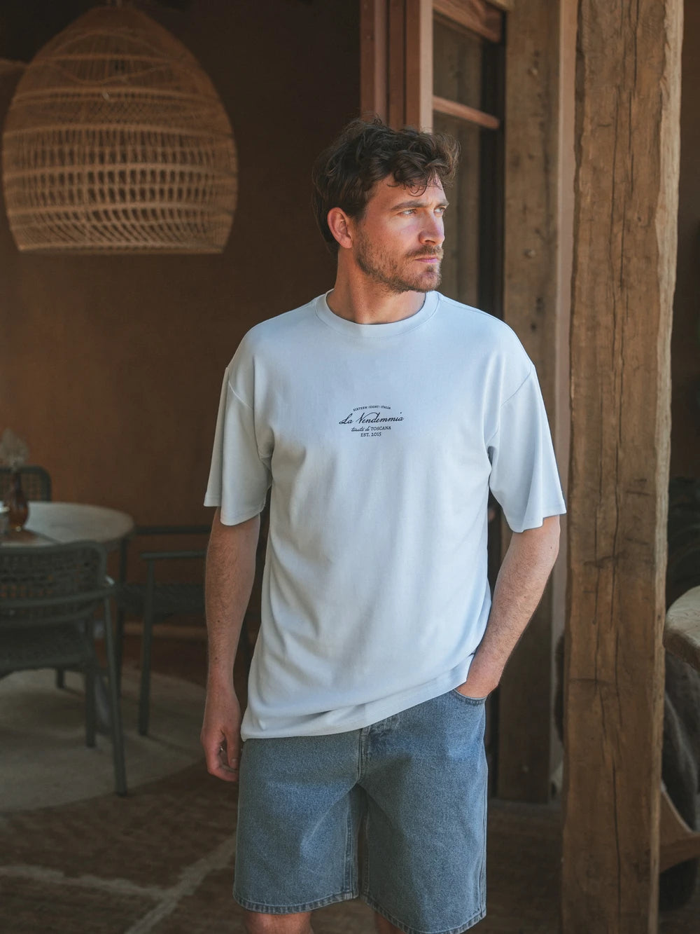 Light Blue Vendemmia Oversized T-shirt