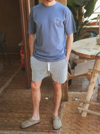 Blaues Oversized T-Shirt mit Kreis