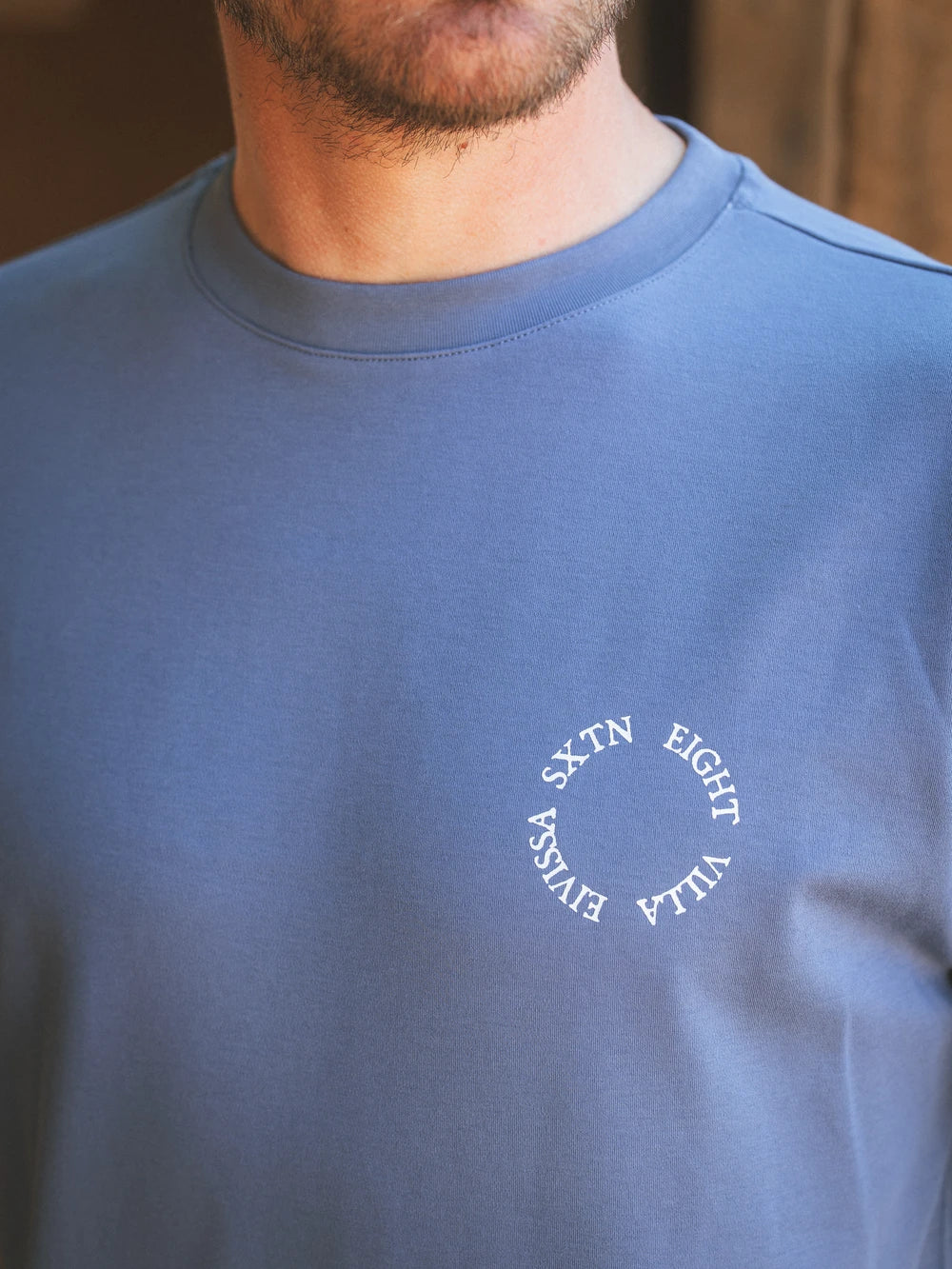 Blaues Oversized T-Shirt mit Kreis