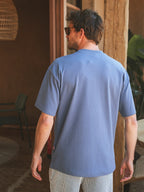 Blaues Oversized T-Shirt mit Kreis