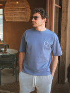 Blaues Oversized T-Shirt mit Kreis
