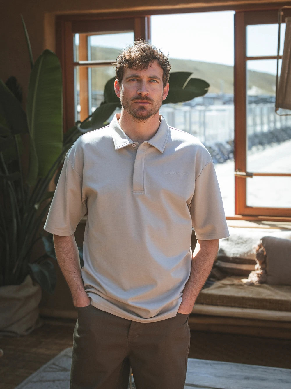 Taupe Relaxed Polo