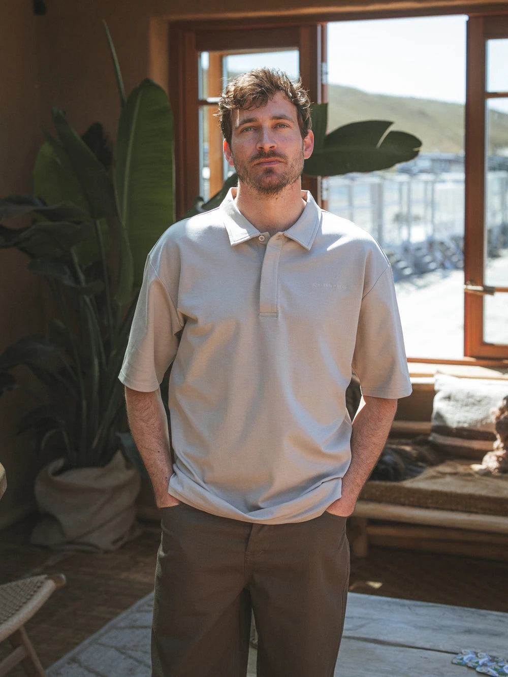 Taupe Relaxed Polo